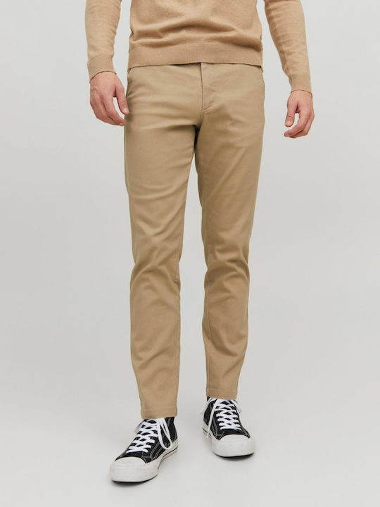 Projekt Produkt Men's Trousers Chino Elastic in Slim Fit Beige