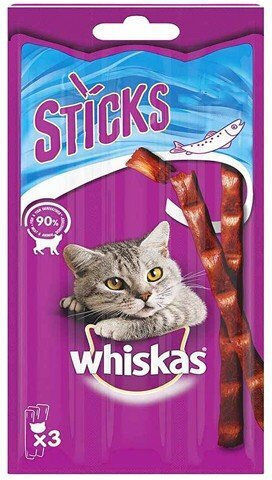Whiskas sticks Λιχουδιές σε Stick με Σολομό για Ενήλικες Γάτες 3τμχ 18gr