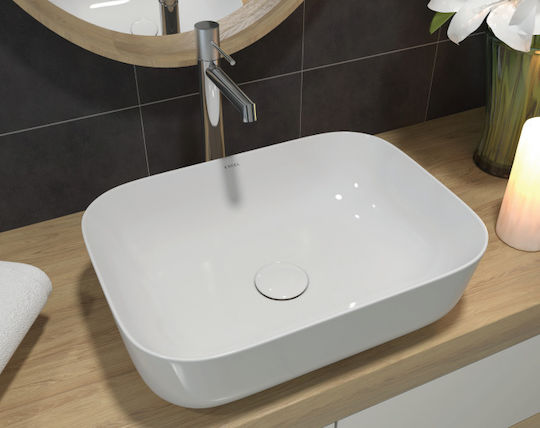 Soncera Sofia Επικαθήμενος Νιπτήρας Πορσελάνης 50x36.5x14.5cm Λευκός