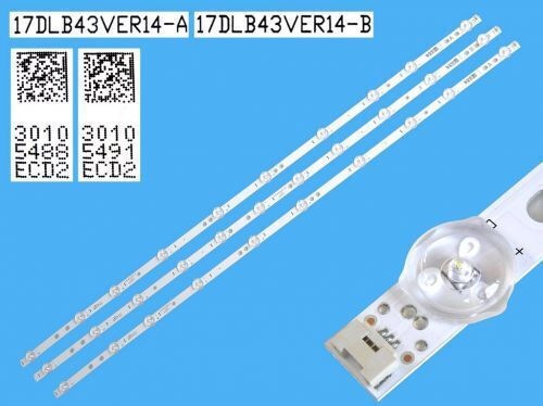 Vestel LED Backlight Μπάρες PANASONIC 43" SET 3PCS LED BAR 17DLB43VER14-A-B ETI