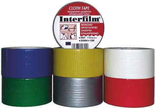 Interfilm Selbstklebend Gewebeband Rot 50mmx25m 1Stück