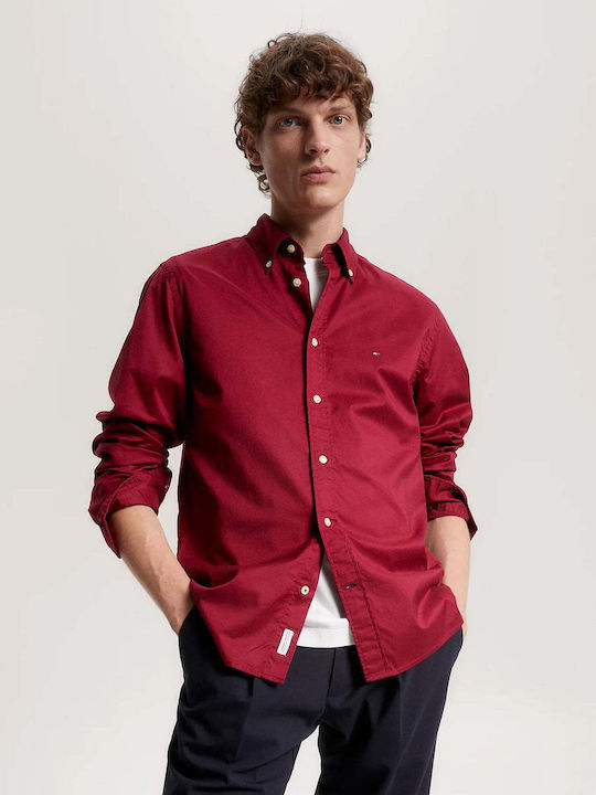 Tommy Hilfiger Baumwolle Hemd Burgundisch