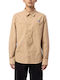 HUF Men's Shirt Long Sleeve Beige