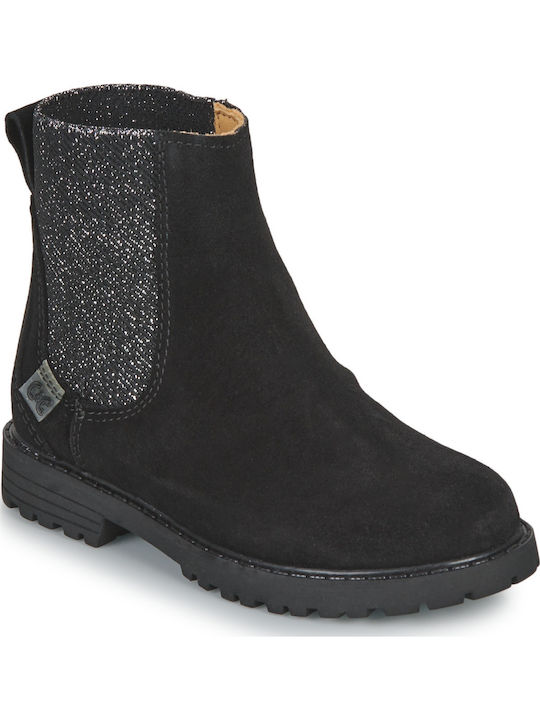 Suede Kinderstiefel Schwarze