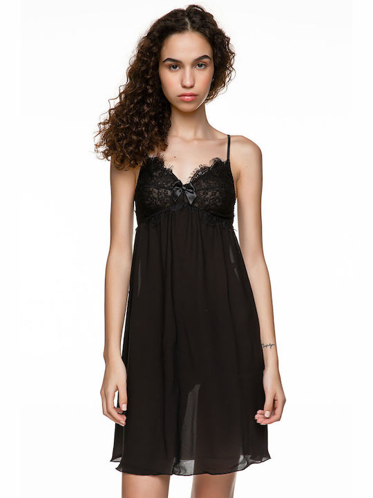 Miss Rosy Winter Women's Nightdress Black