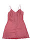 Leilieve Sommer Satin,σατεν Damen Nachthemd Rosa