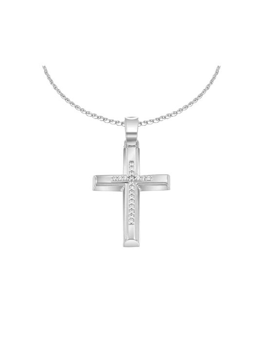 Eforo Women's White Gold Cross 14K