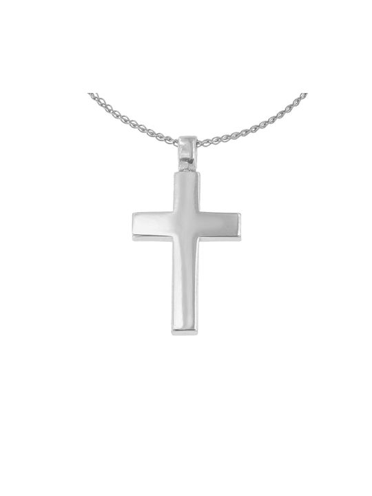 Eforo Men's White Gold Cross 14K