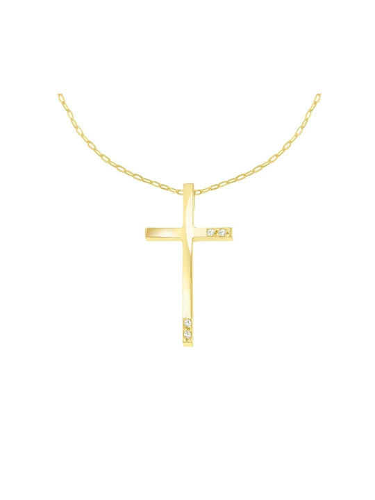 Eforo Women's Gold Cross 14K