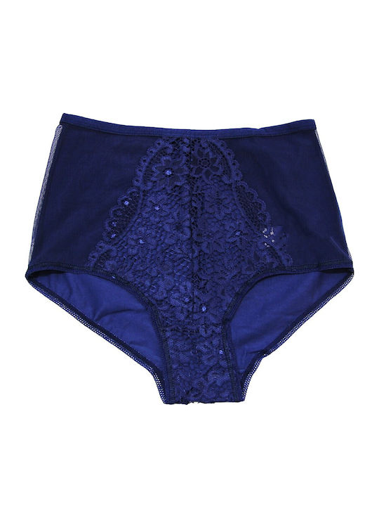 Damen Slip mit Spitze Blau