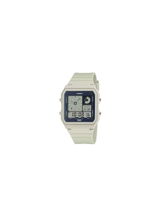 Casio Ανδρικό Ρολόι Μπαταρίας με Λευκό Καουτσού...