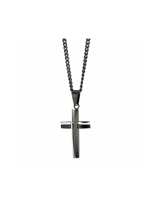 Amor Amor Kreuz aus Stahl mit Kette