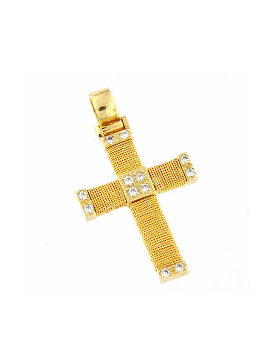 Ios Damen Gold Kreuz 14K mit Kette