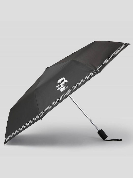 Karl Lagerfeld Automat Umbrelă de ploaie Compact Neagră