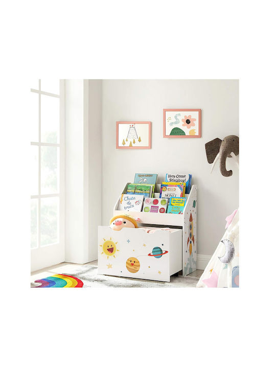 Bibliotecă pardoseală Lemn Alb 62.5x29.5x70cm