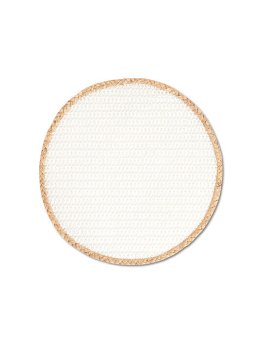 Round Wicker Placemat White