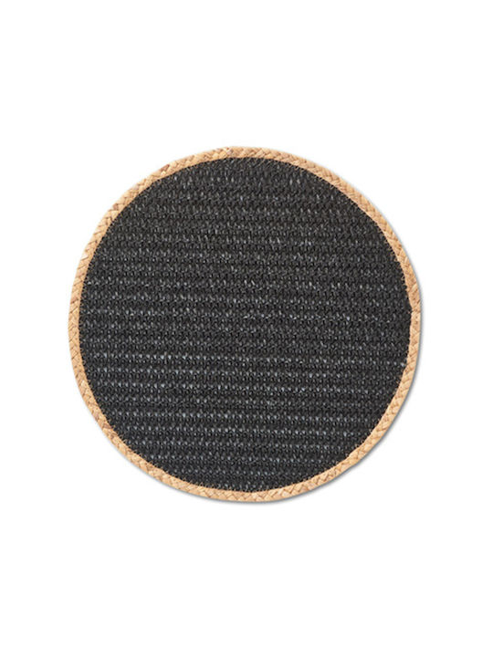 Placemats Rotund Wicker Negru 1buc