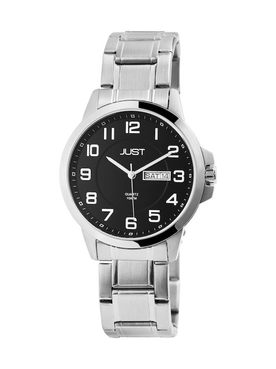 Just Watch Men's Watch 41mm Battery with Silver Metal Bracelet