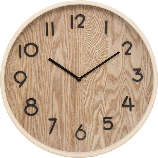 Atmosphera Ivana Silent Wooden Wall Clock Beige Ø38cm Atmosphera Ivana Silent Wooden Wall Clock Beige Ø38cm