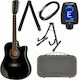 Harley Benton Acoustic Guitar Bundle Cutaway Black