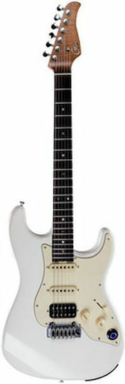 Mooer Chitară Electrică Stratocaster cu SSH Configurație Doze Albă