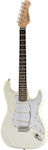 Harley Benton Series Electric Guitar With Shape Stratocaster and SSS Pickups Layout White High