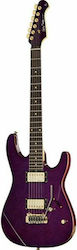 Harley Benton Fusion-III Ηλεκτρική Κιθάρα με Σχήμα ST Style και HH Διάταξη Μαγνητών Gloss Purple Sparkle