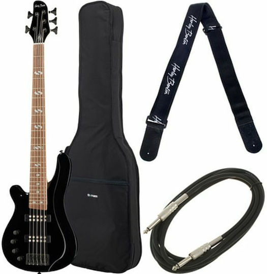 Harley Benton 5-String Left-handed Electric Bass BK Progressive Bundle