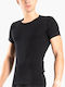 Men's Undershirt Short-sleeved in Black Velvet-Black Metal Color