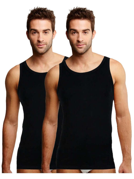 Herren Unterhemden in Schwarz Farbe 2Packung