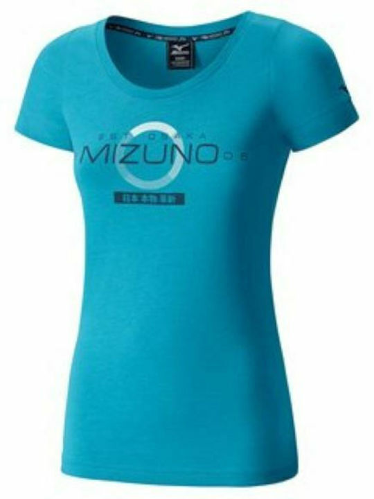 Mizuno Women's Athletic Blouse Short Sleeve Blue