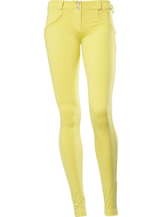 Freddy Women's Fabric Trousers Push-up Skinny Fit Yellow