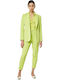 Women's Fabric Trousers Regular Fit Green