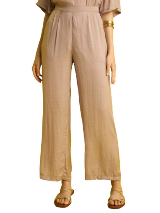 MY T PANTS Damen Stoff Hose Beige