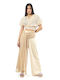 Next Fashion Women's High-waisted Cotton Trousers Beige