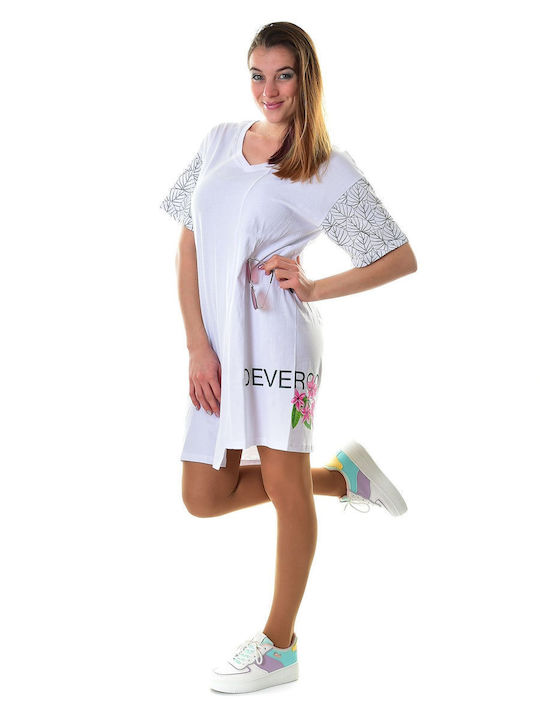 Devergo Καλοκαιρινό Mini Φόρεμα Λευκό