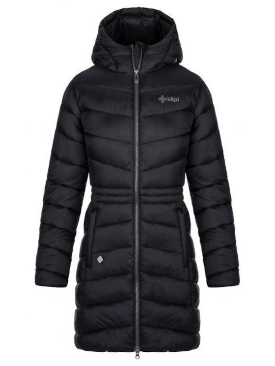 Kilpi Women's Long Parka Jacket Waterproof for Winter with Hood Black