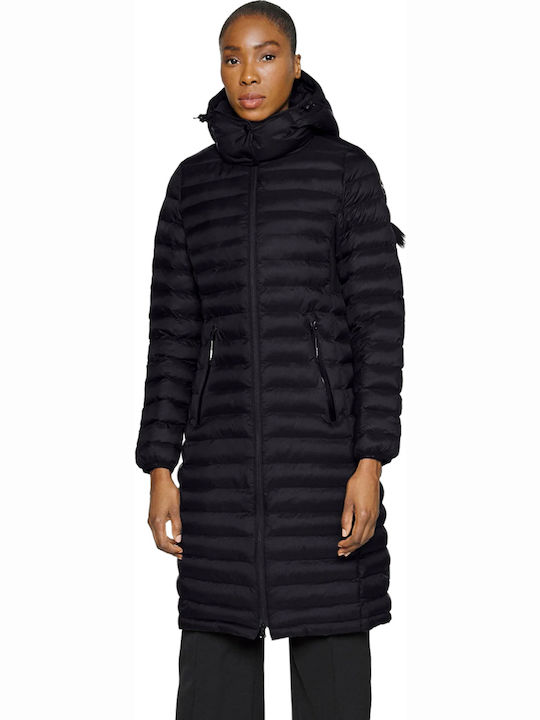 Lang Damen Puffer Jacke für Winter Gray