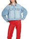 Women's Short Jean Jacket for Spring or Autumn Blue