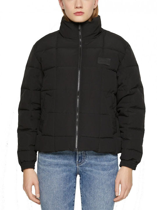 Karl Kani Women's Short Puffer Jacket for Winter Black KW224-060-1