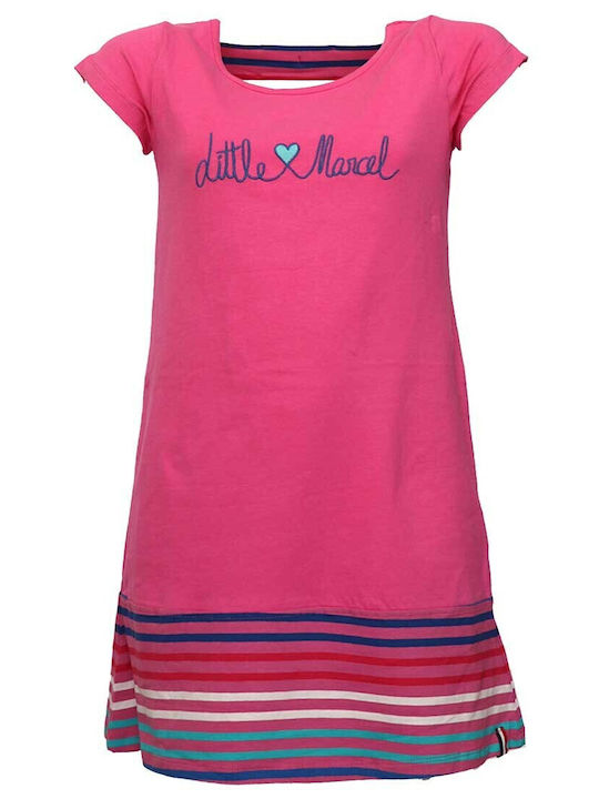 Little Marcel Kids Dress Striped Short Sleeve Fuchsia