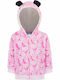 Kinder-Sweatshirtjacke Fleece mit Kapuze Rosa Minnie Mouse