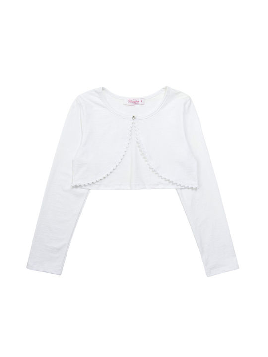 Babylon Girls Bolero Jacket with Zipper White