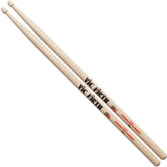 Vic Firth Hickory Μπαγκέτες Ντραμς American 7A με Σχήμα Μύτης Drop