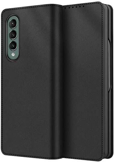 Split Type Horizontal Buchen Sie Synthetisches Leder Schwarz (Galaxy Z Fold4)
