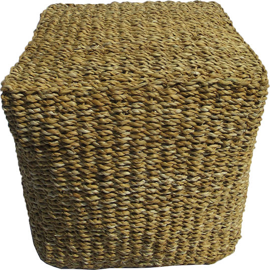 Hocker Für das Wohnzimmer Korbweide Nerea Natural 40x40x40cm