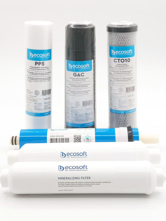 Ecosoft Ανταλλακτικό Φίλτρο Νερού Αντίστροφης Όσμωσης 6τμχ