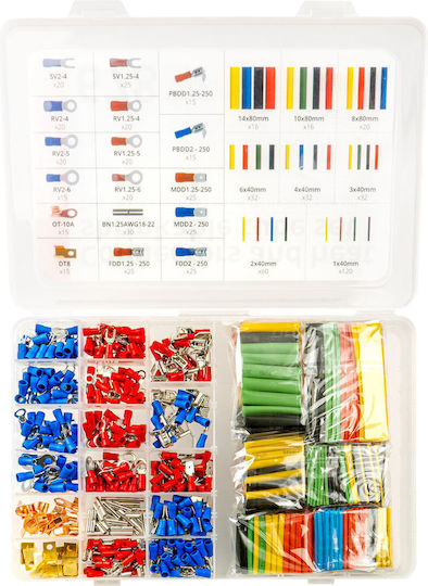 AMiO Electrical Components 350pcs Wire Terminals & Heat Shrink Tubing Kit 03031
