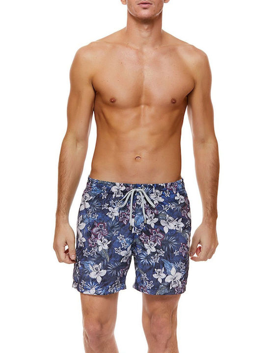 Banana Moon Men's Swimwear Bermuda Navy Blue Floral