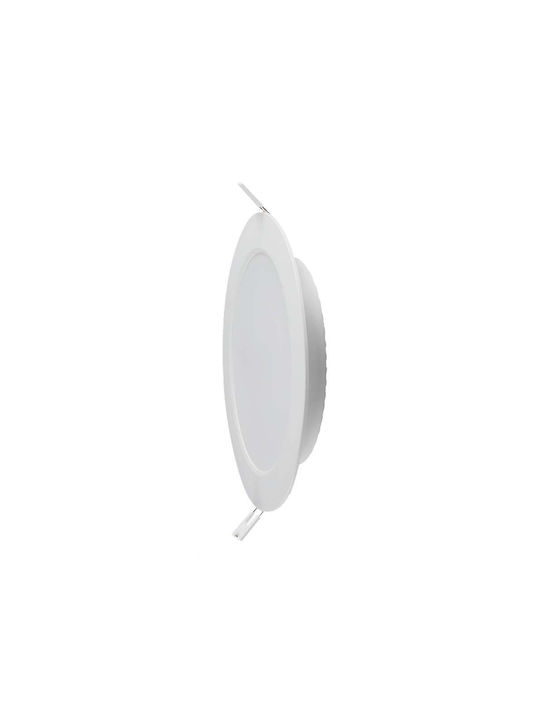 V-TAC Στρογγυλό Μεταλλικό Χωνευτό Σποτ με Ενσωματωμένο LED και Ψυχρό Λευκό Φως σε Λευκό χρώμα